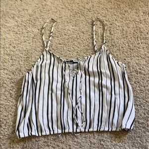 Kendall and Kylie tie front crop tank